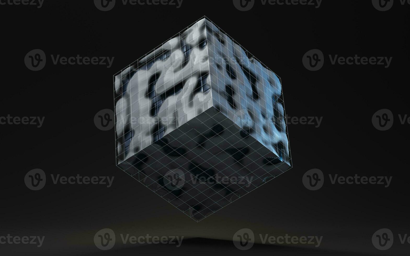 Abstract cube shape, cube geometry, 3d rendering. photo