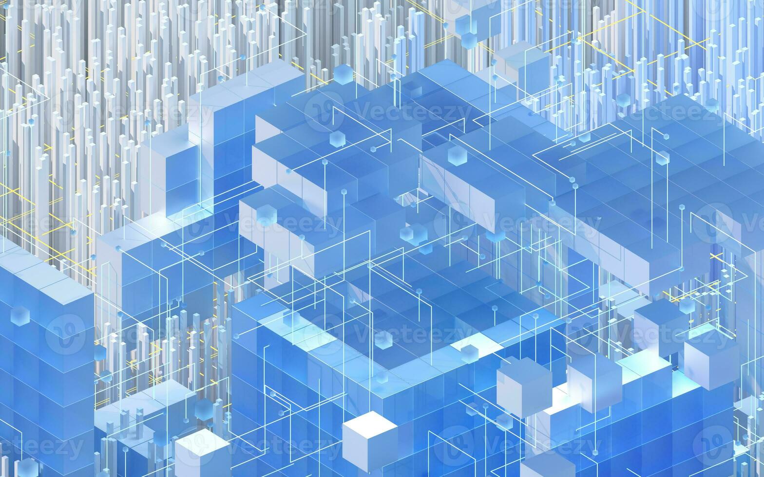 Translucent gradients cubes and materials, 3d rendering. photo