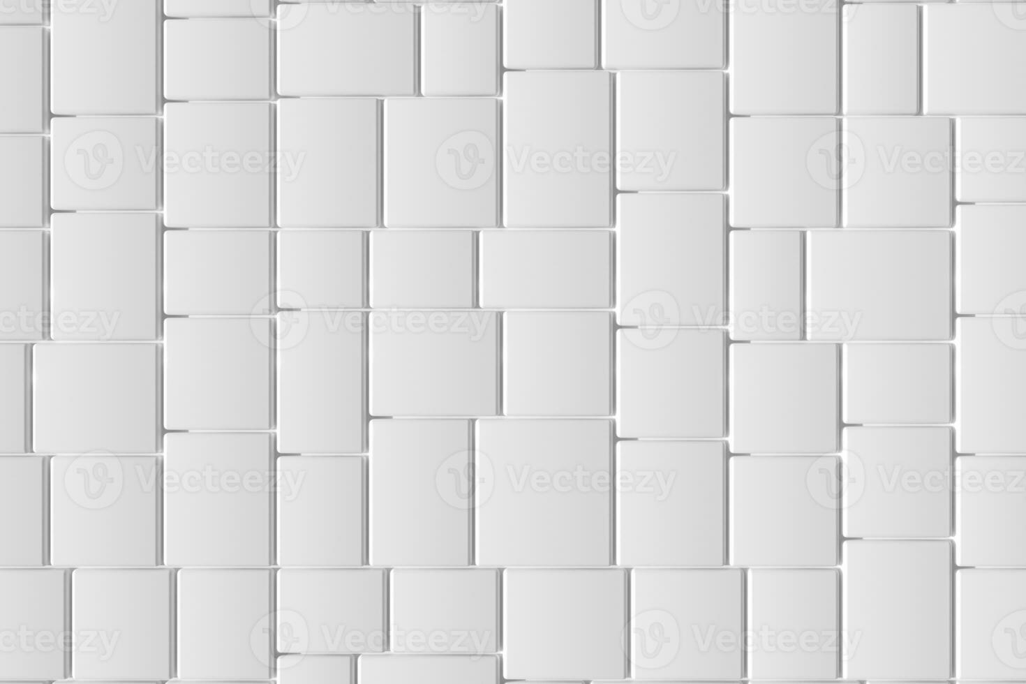 Tile white cubes with gap, 3d rendering. photo