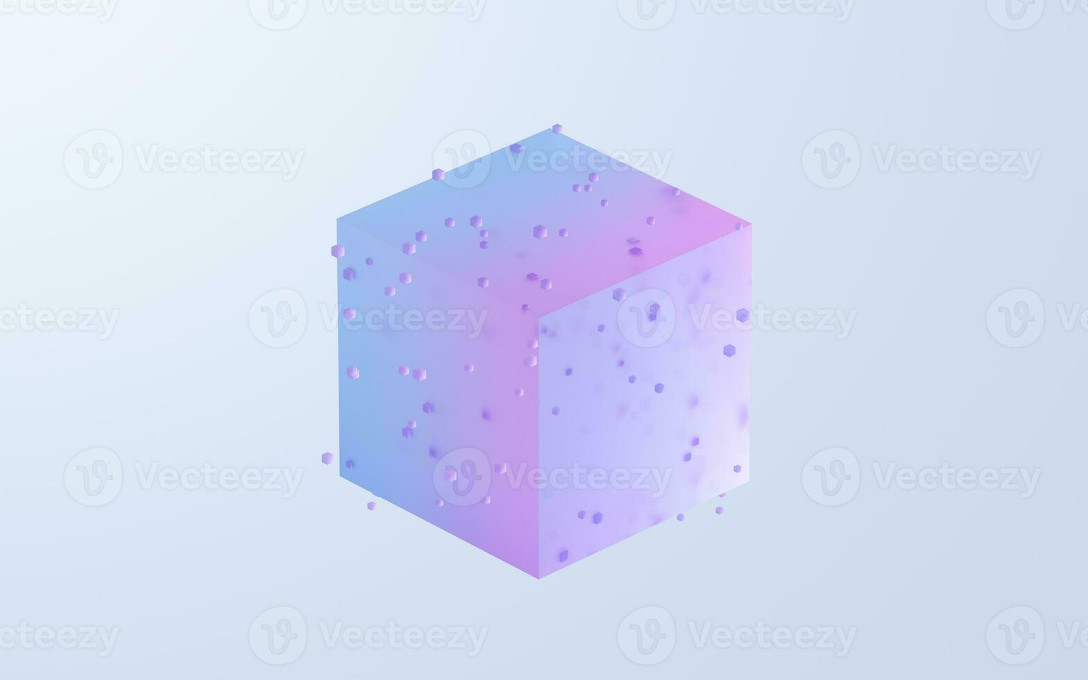 Translucent gradients cubes and materials, 3d rendering. photo