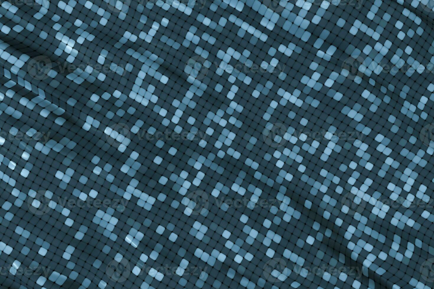 Flowing grid pattern clothes, wavy pattern background, 3d rendering. photo