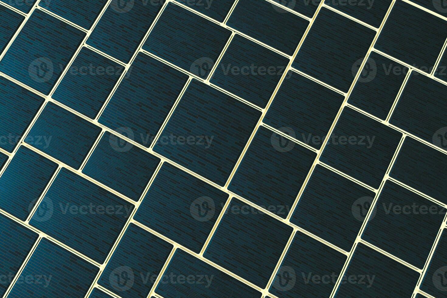 Tile cubes with golden glowing gap, 3d rendering. photo