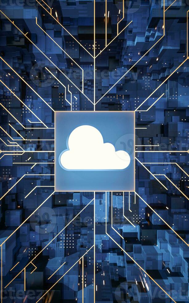 Cloud computing and dada transmission, science and technology, 3d rendering. photo