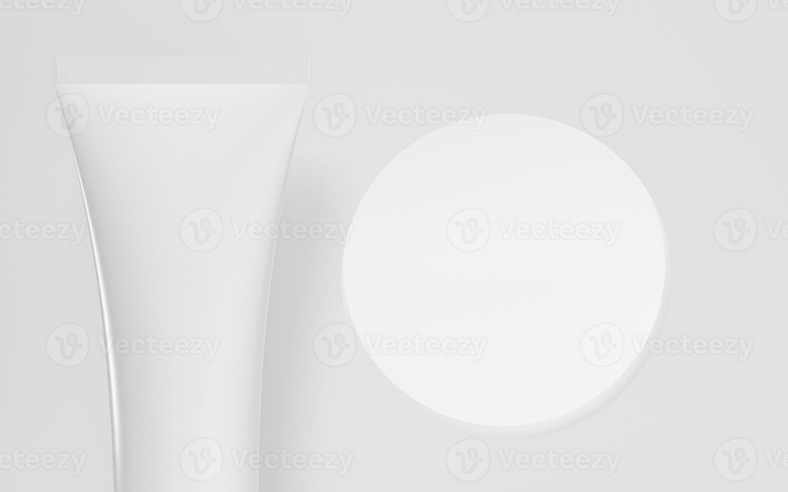 Blank cosmetic bottle with white background, 3d rendering. photo