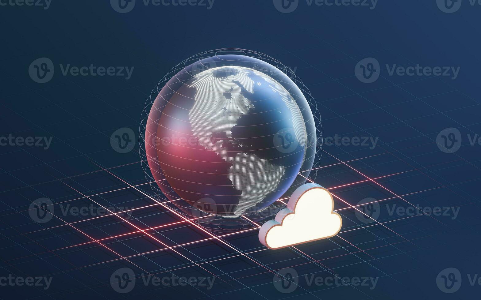 Big data and the earth, information technology concept, 3d rendering. photo