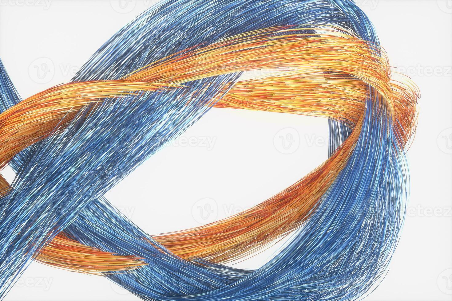 Flowing and crossed lines with white background, 3d rendering. photo
