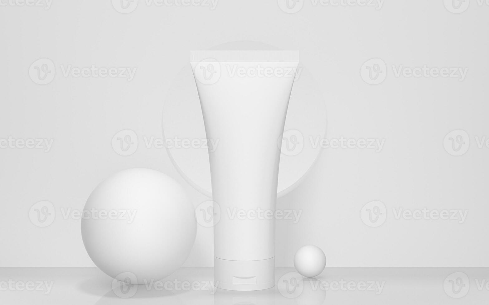 Blank cosmetic bottle with white background, 3d rendering. photo