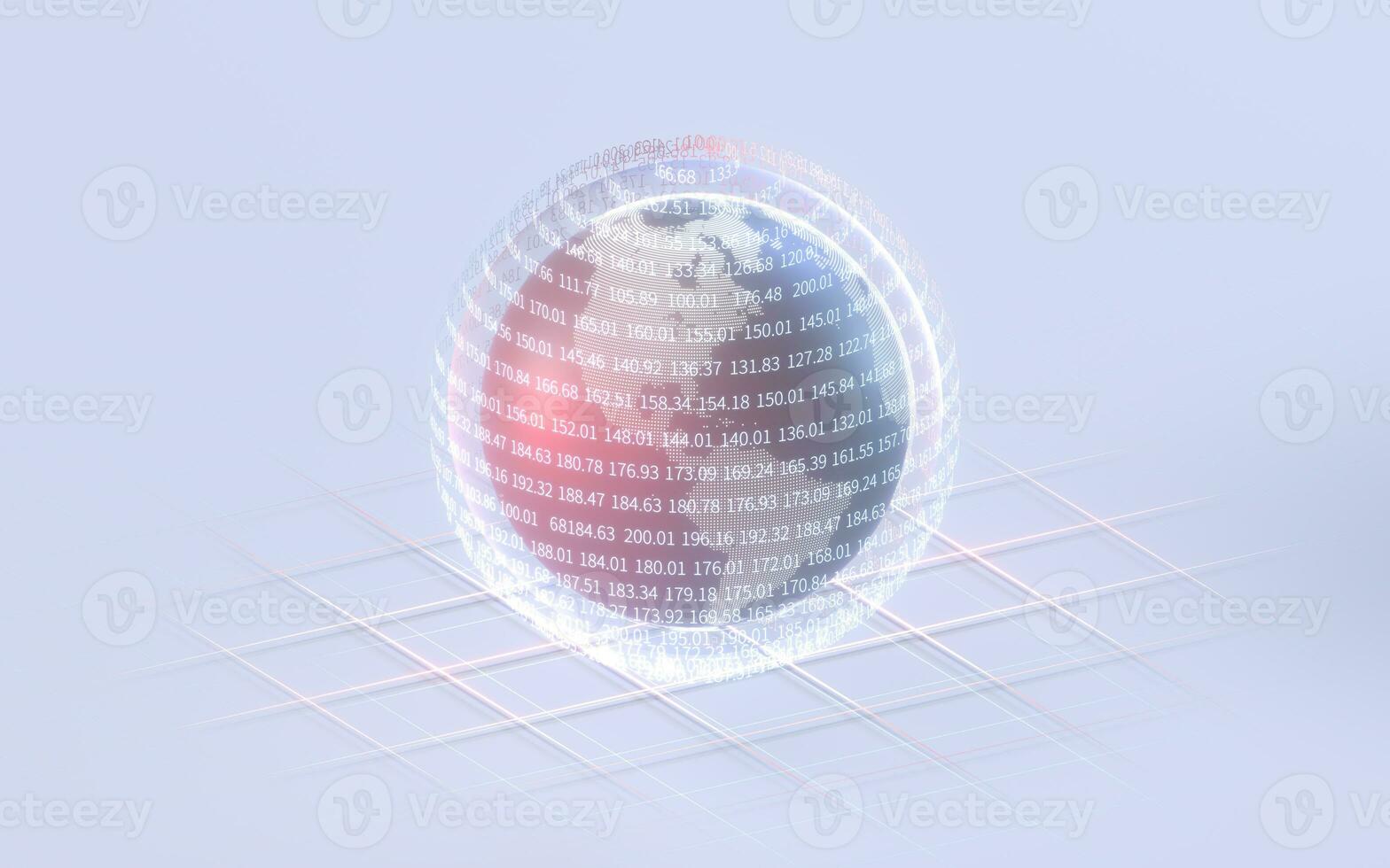 Big data and the earth, information technology concept, 3d rendering. photo