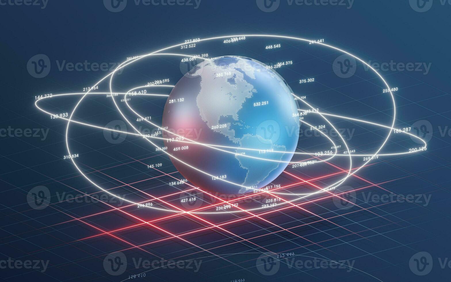 grande datos y el tierra, información tecnología concepto, 3d representación. foto