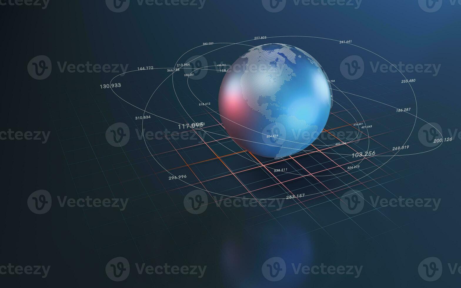 grande datos y el tierra, información tecnología concepto, 3d representación. foto