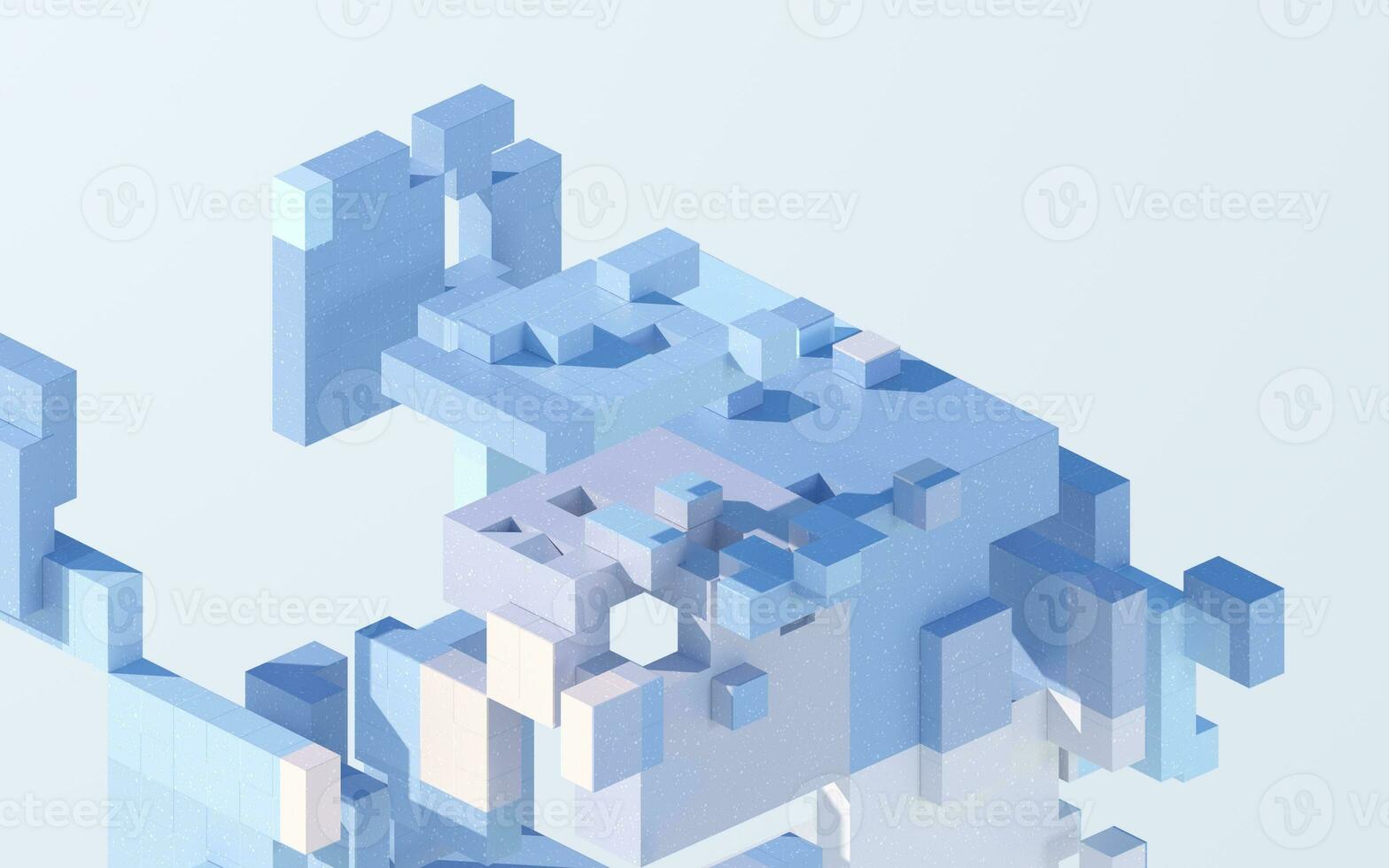 Cubes and materials, abstract geometries, 3d rendering. photo