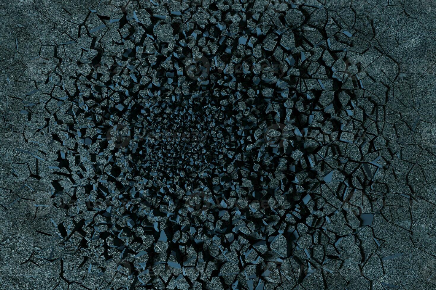 Crack clay, black desert, 3d rendering. photo