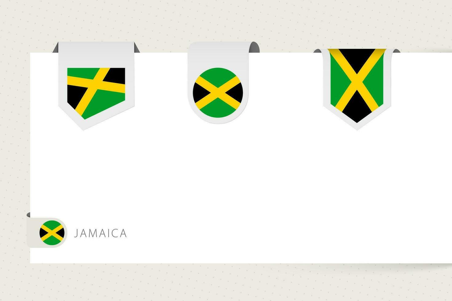 Label flag collection of Jamaica in different shape. Ribbon flag template of Jamaica vector