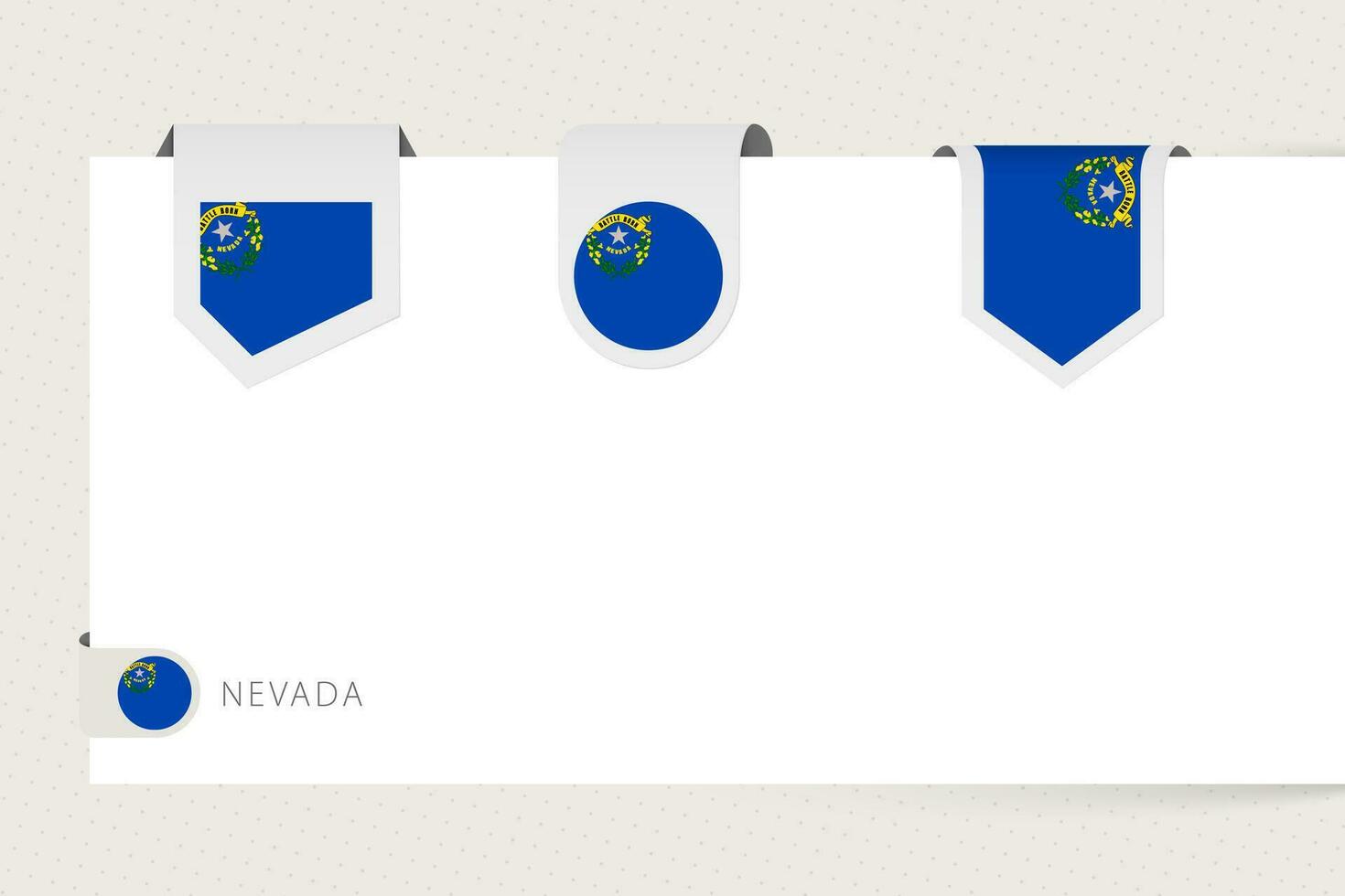 etiqueta bandera colección de nosotros estado Nevada en diferente forma. cinta bandera modelo de Nevada vector