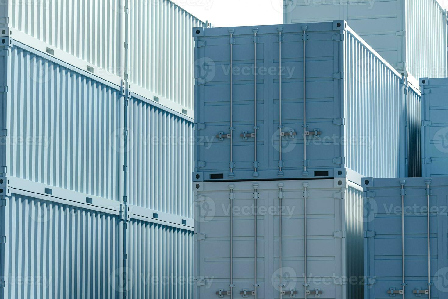 Container and weight,logistics and transmission,3d rendering. photo