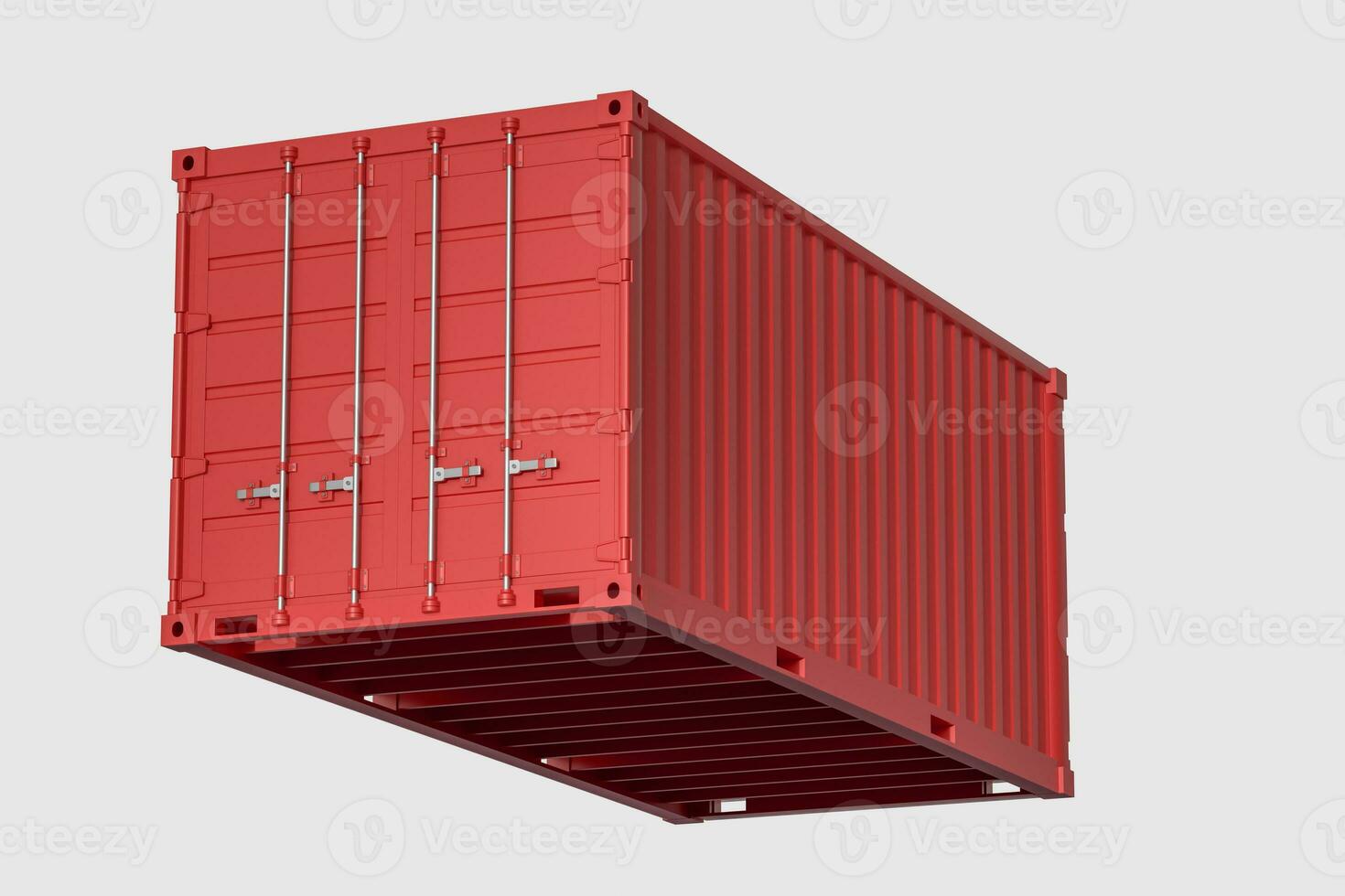Container and weight,logistics and transmission,3d rendering. photo