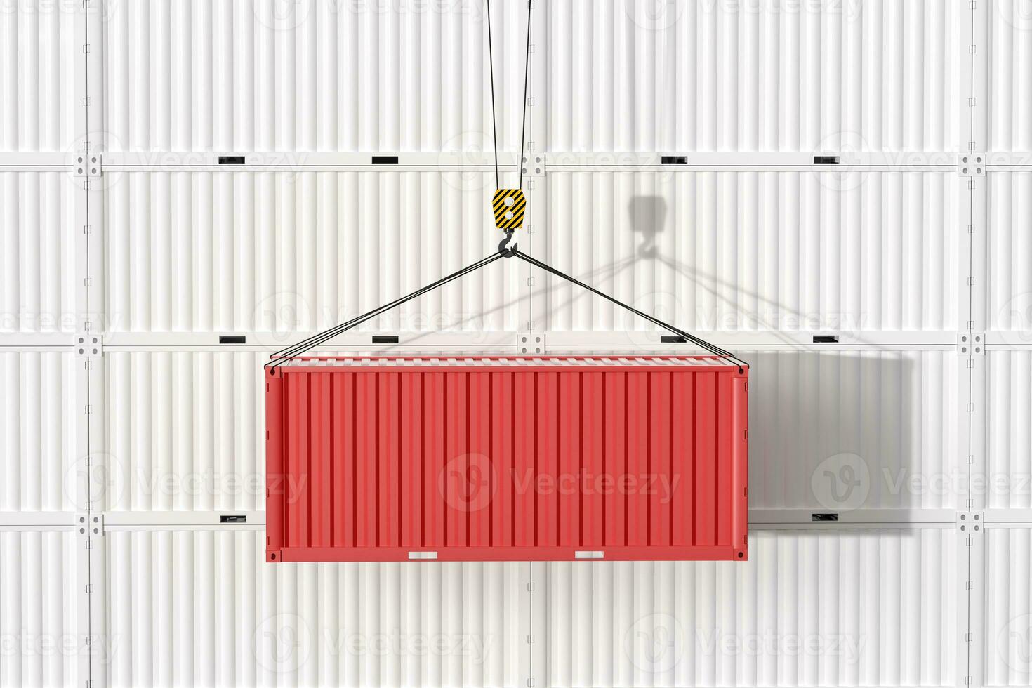Container and weight,logistics and transmission,3d rendering. photo