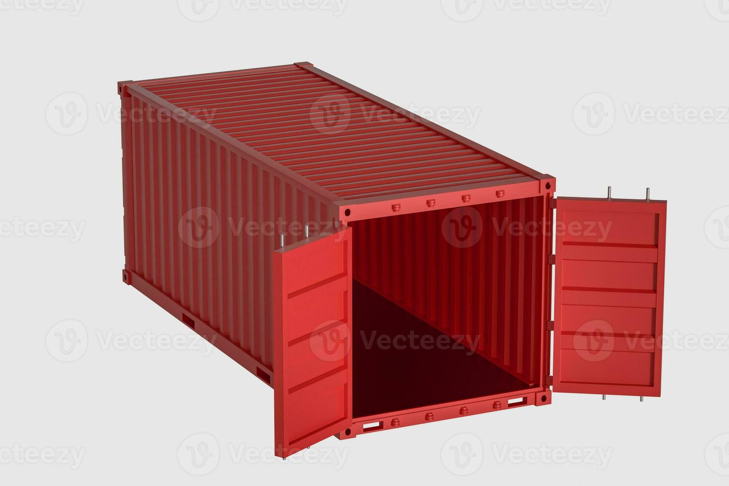 Container and weight,logistics and transmission,3d rendering. photo