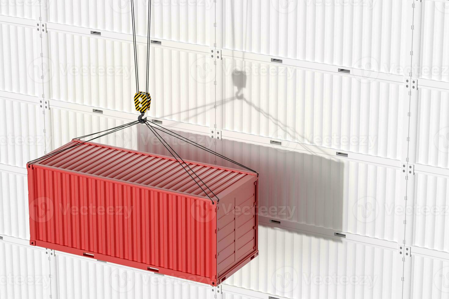 Container and weight,logistics and transmission,3d rendering. photo
