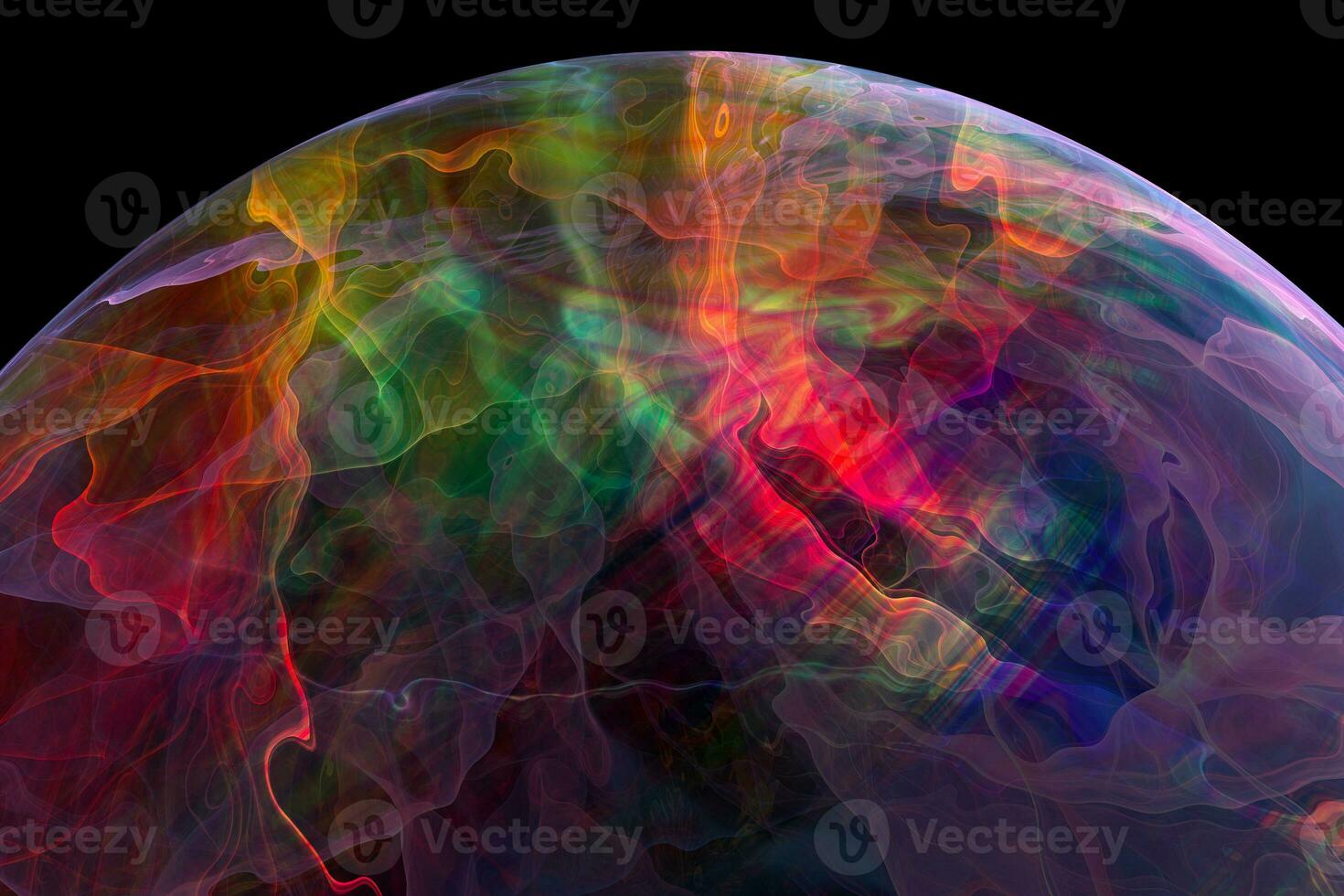 Wave colorful painting pattern with dark background, 3d rendering. photo