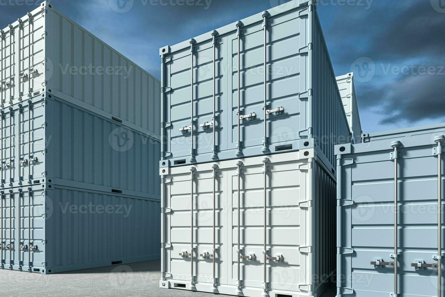 Container and weight,logistics and transmission,3d rendering. photo