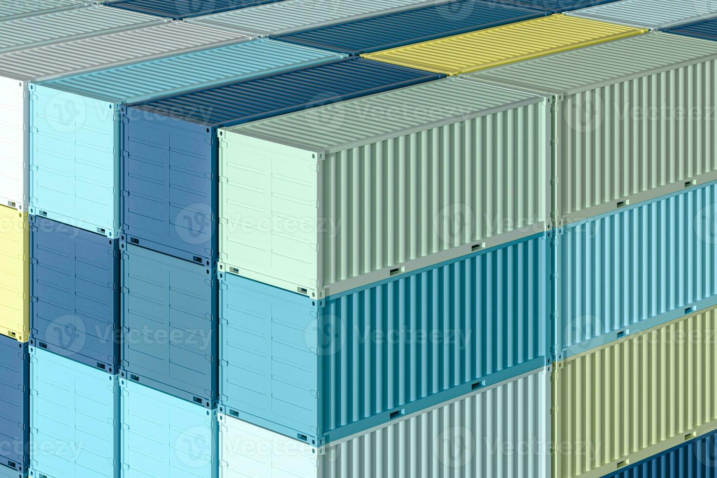 Container and weight,logistics and transmission,3d rendering. photo