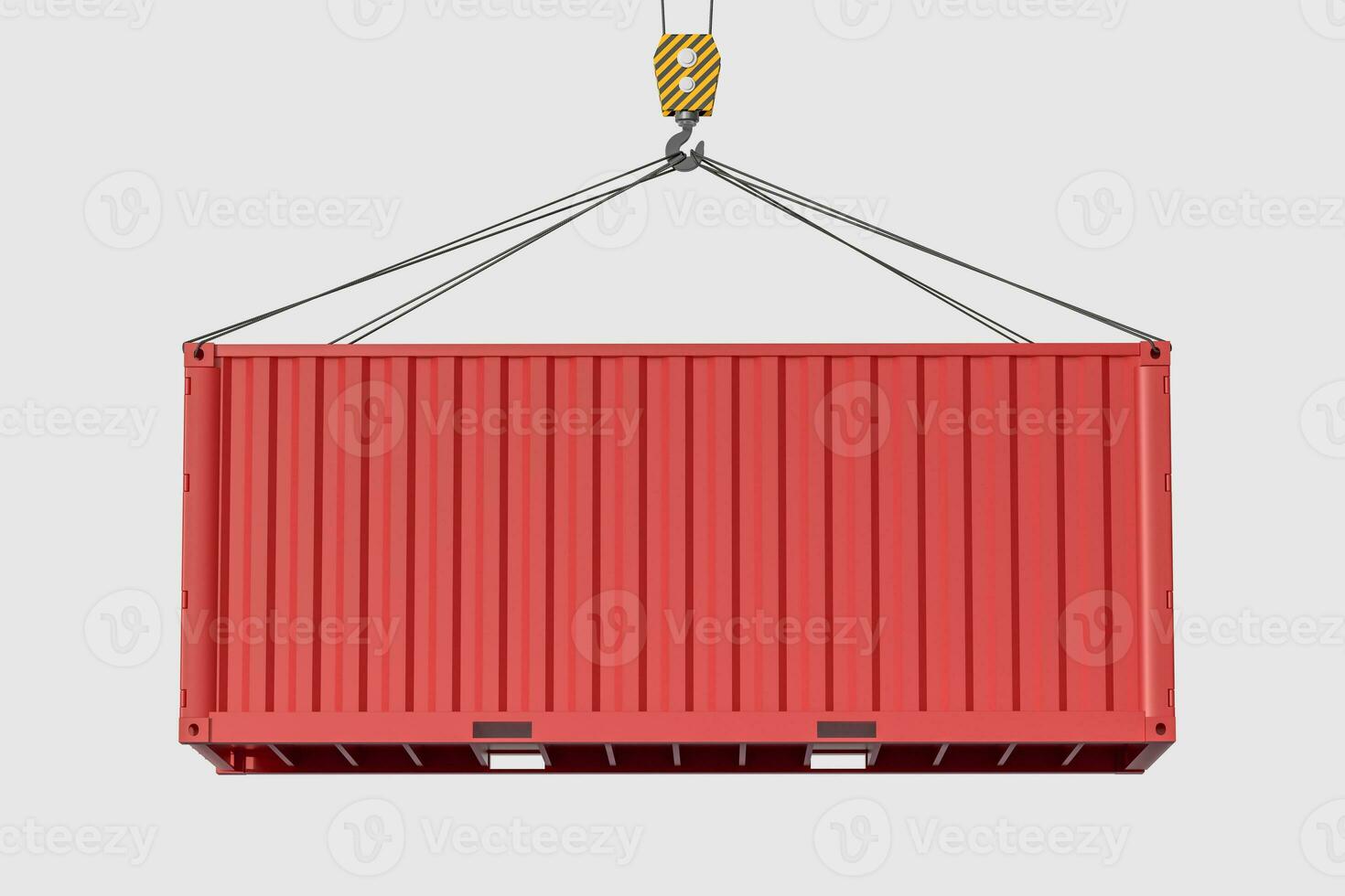Container and weight,logistics and transmission,3d rendering. photo