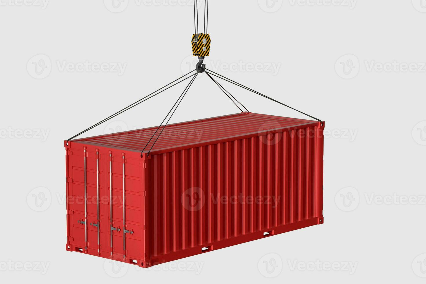 Container and weight,logistics and transmission,3d rendering. photo