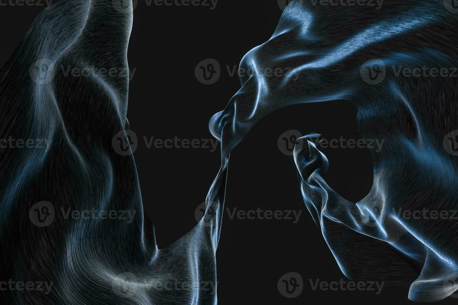 Flowing silk with black background,3d rendering. photo