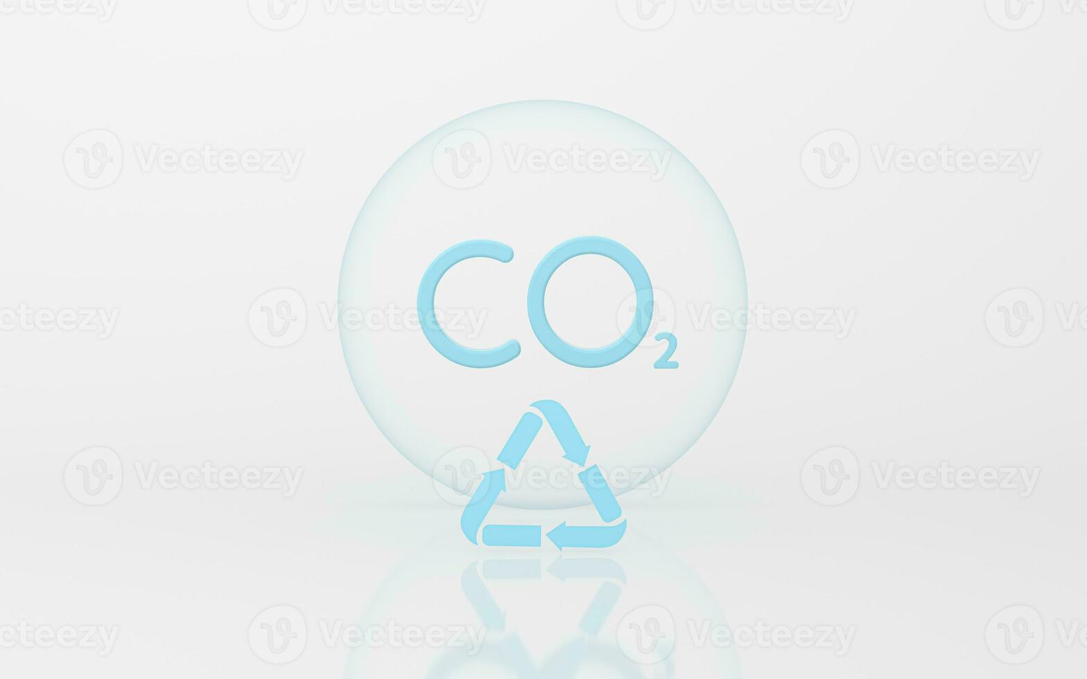 carbón emisiones con un blanco fondo, 3d representación. foto