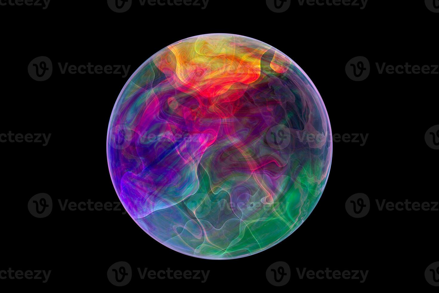 Wave colorful painting pattern with dark background, 3d rendering. photo