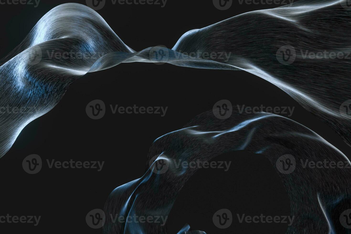 Flowing silk with black background,3d rendering. photo