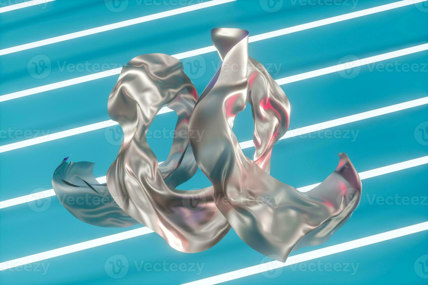 Flowing silk with light background,3d rendering. photo