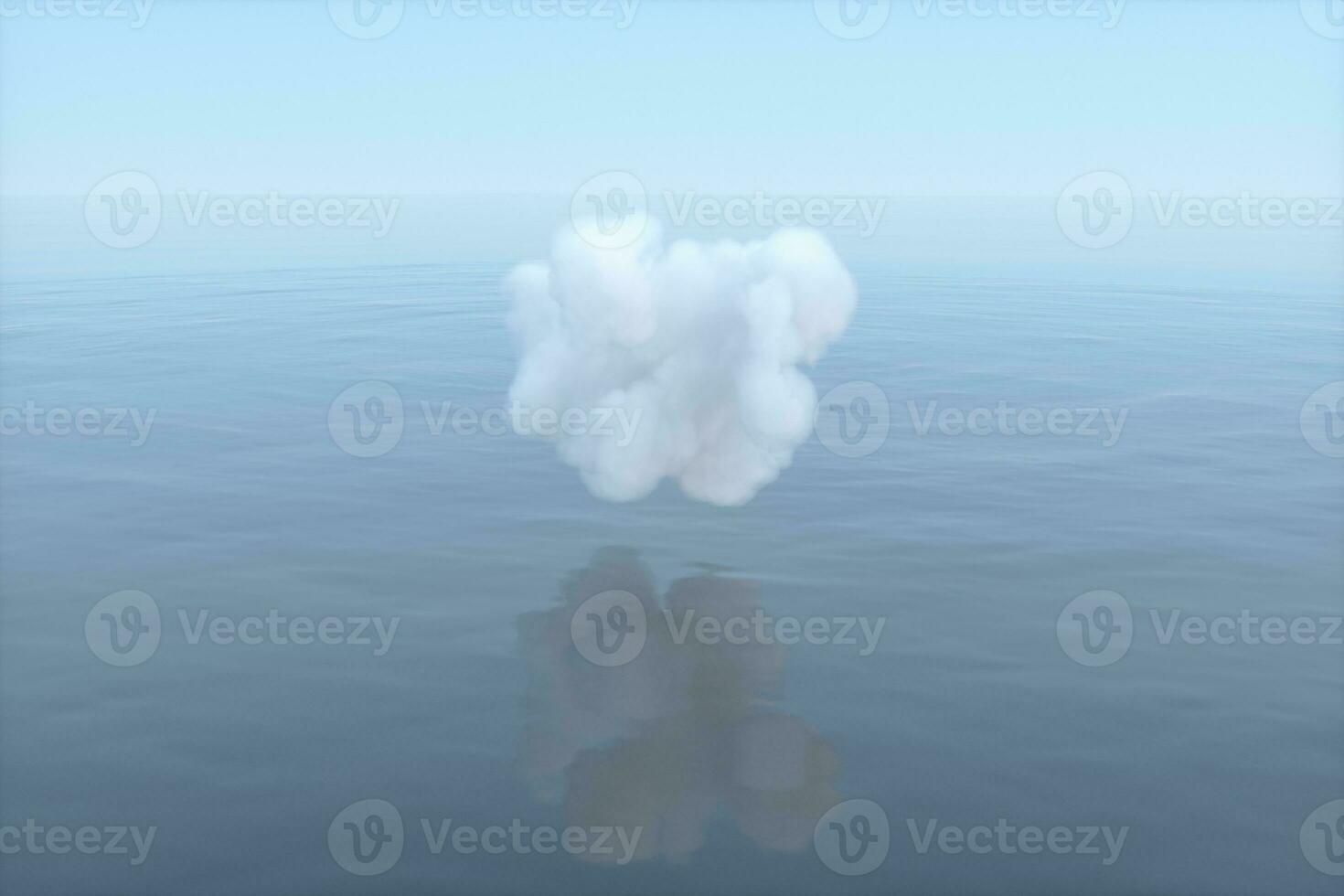 The cloud floating on the lake,peaceful scene,3d rendering. photo