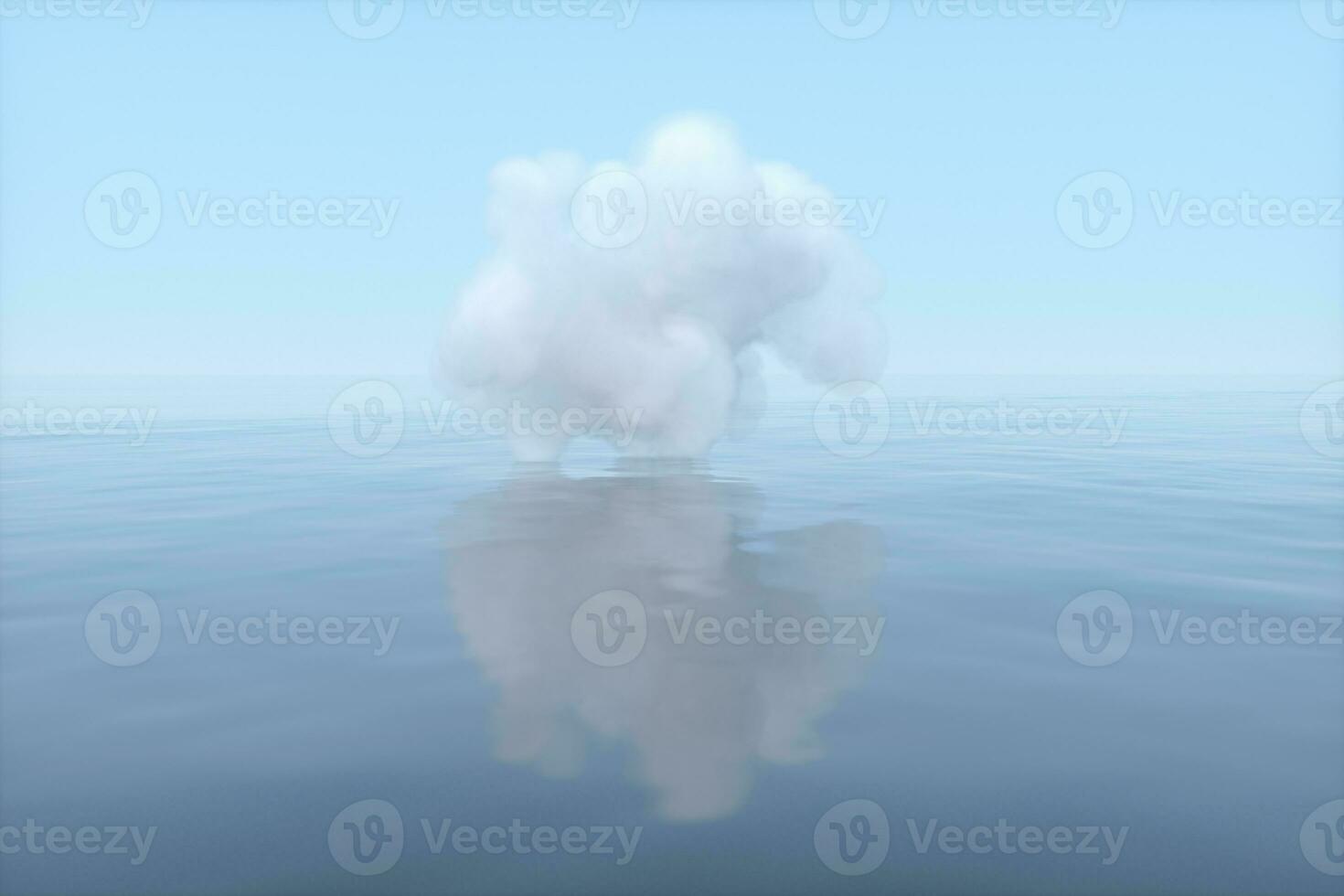 The cloud floating on the lake,peaceful scene,3d rendering. photo