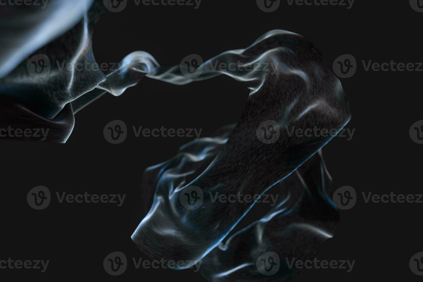 Flowing silk with black background,3d rendering. photo