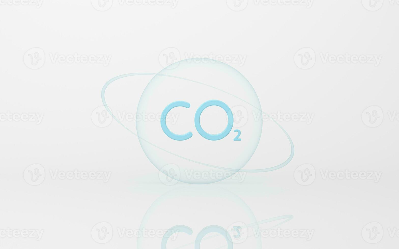 Carbon emissions with a white background, 3d rendering. photo