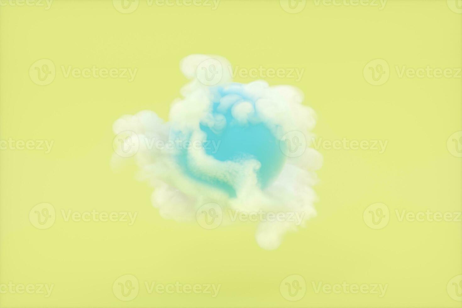 Clouds and air pollution,environmental protection,3d rendering. photo