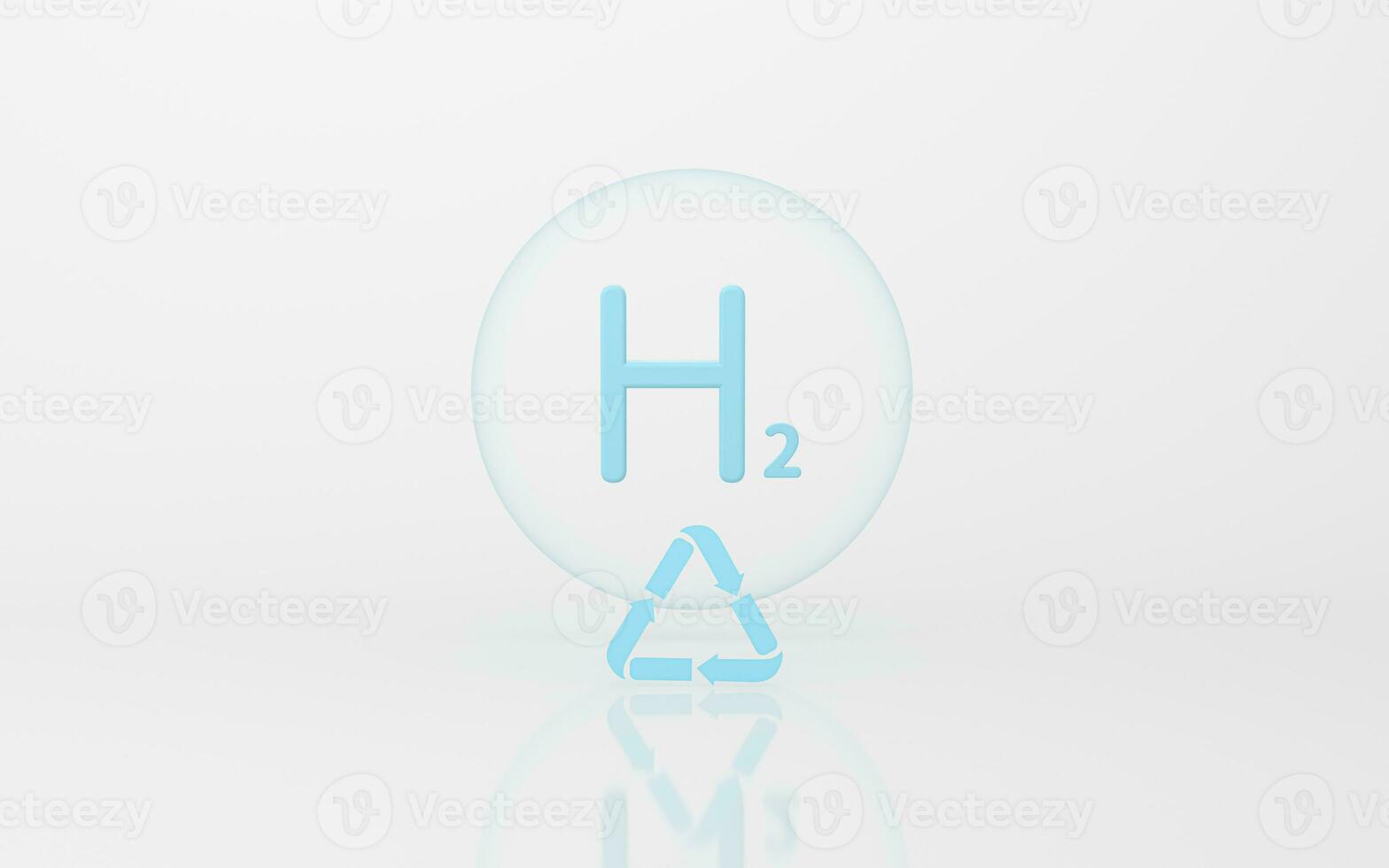 Hydrogen and recyclable arrow, 3d rendering. photo