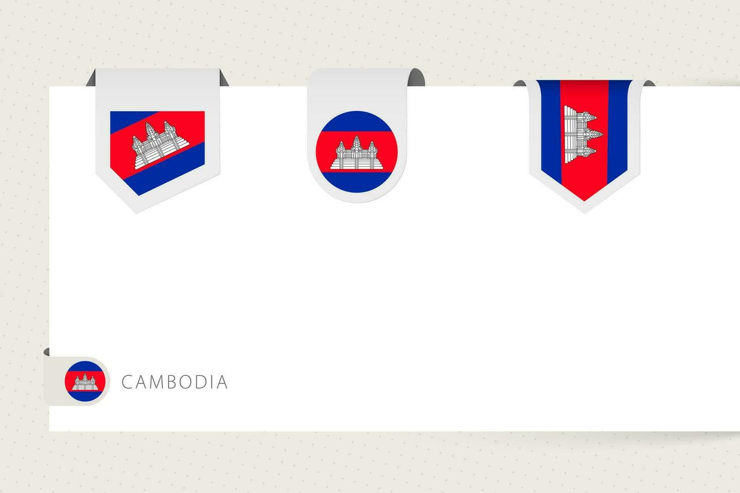 etiqueta bandera colección de Camboya en diferente forma. cinta bandera modelo de Camboya vector