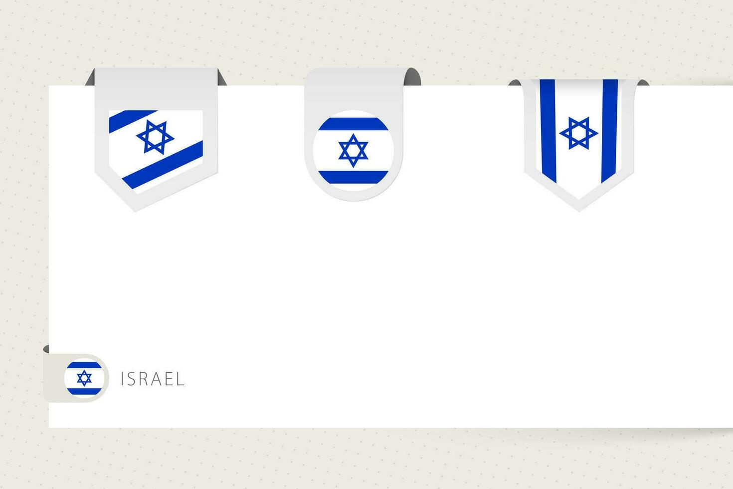 etiqueta bandera colección de Israel en diferente forma. cinta bandera modelo de Israel vector