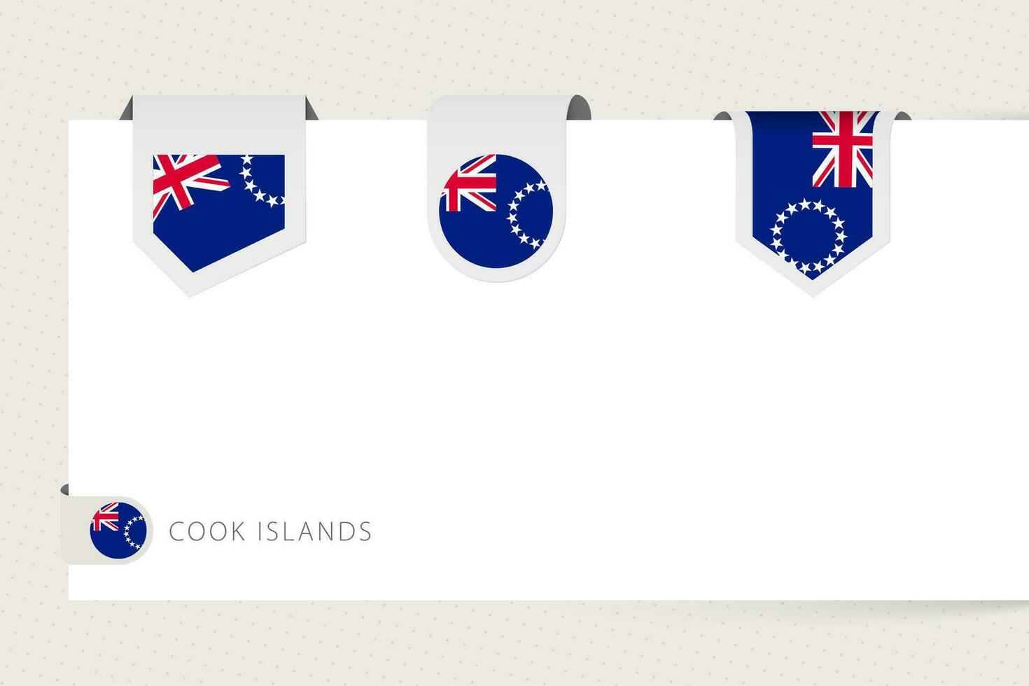 etiqueta bandera colección de cocinar islas en diferente forma. cinta bandera modelo de cocinar islas vector