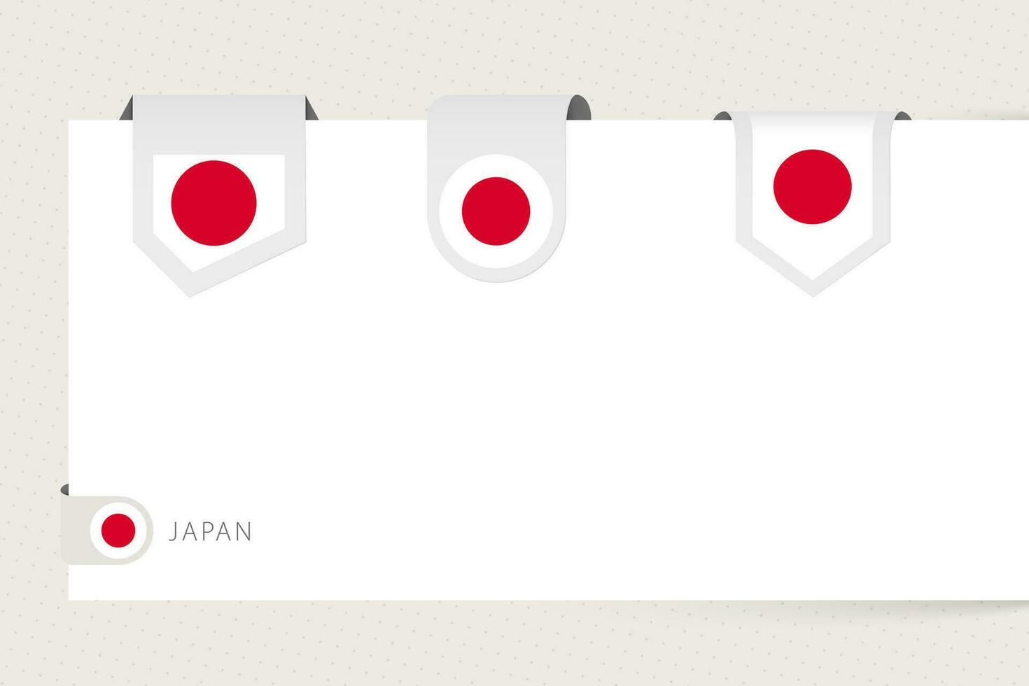 etiqueta bandera colección de Japón en diferente forma. cinta bandera modelo de Japón vector