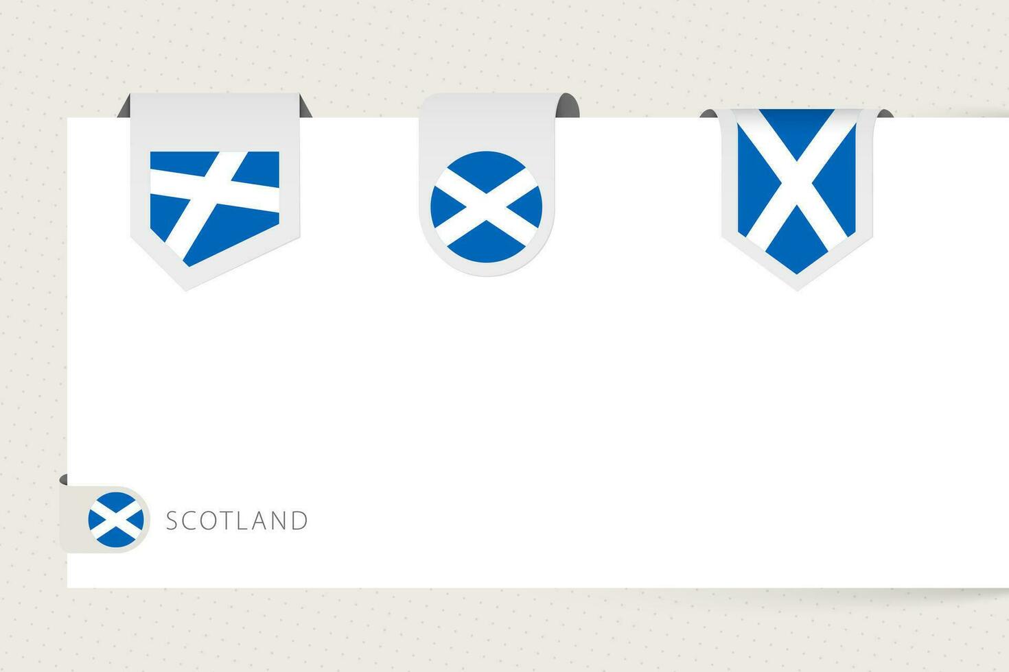 Label flag collection of Scotland in different shape. Ribbon flag template of Scotland vector