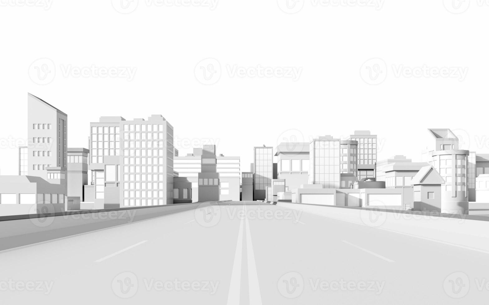 urbano la carretera y digital ciudad modelo, 3d representación. foto