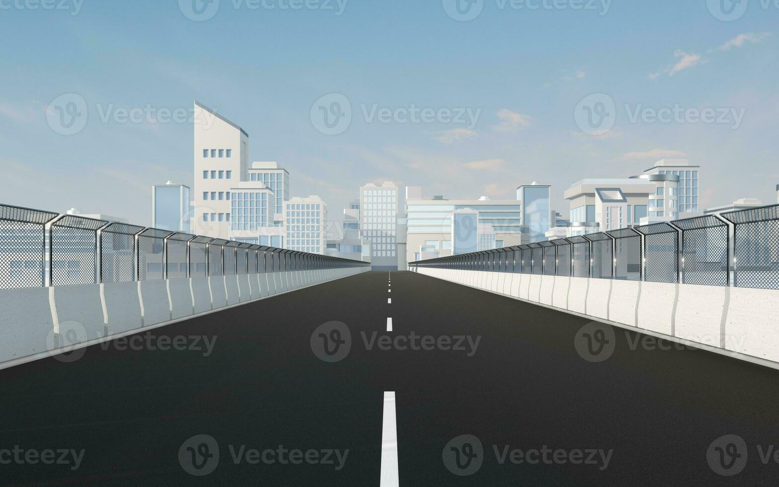 Urban road and digital city model, 3d rendering. photo