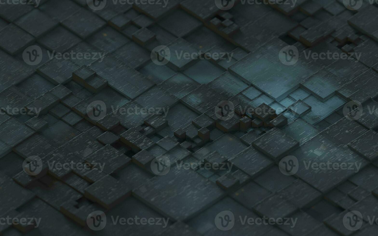 Black technological cubes, 3d rendering. photo