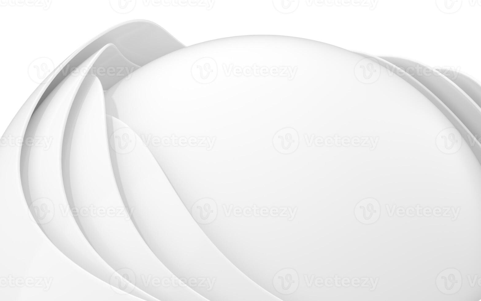 White curves with abstract geometry, 3d rendering. photo