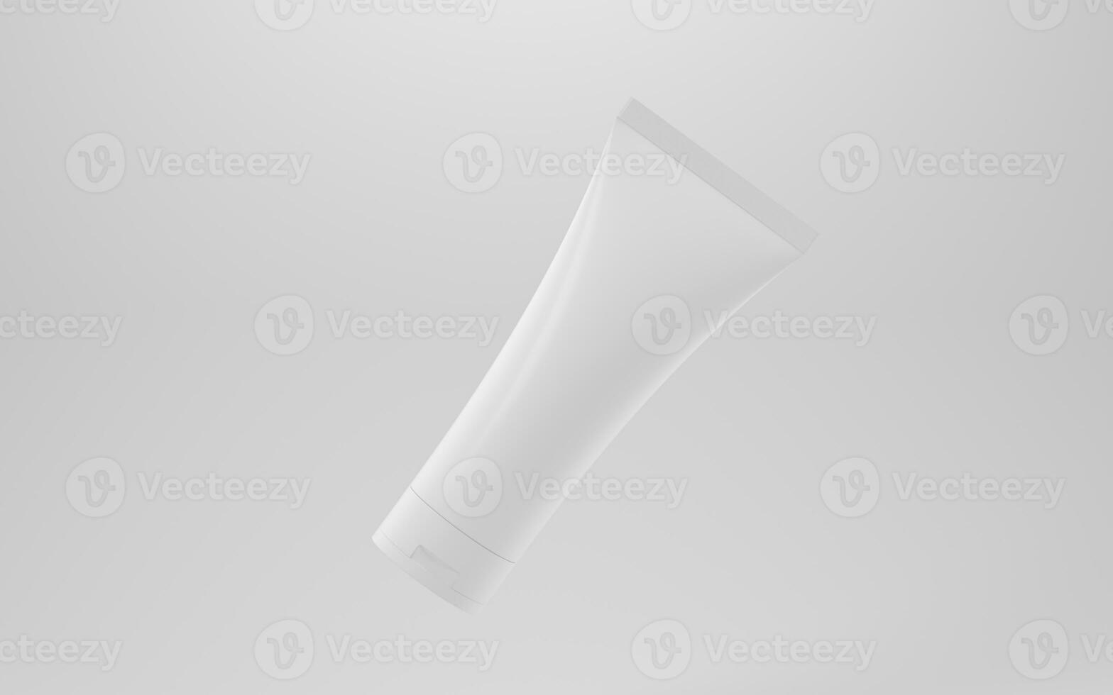 Blank cosmetic bottle with white background, 3d rendering. photo