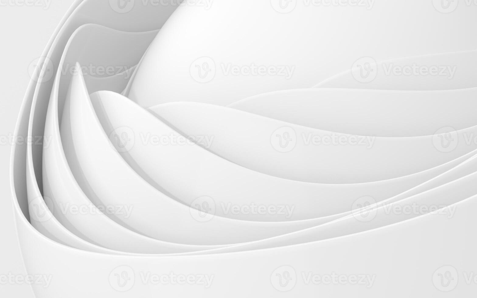 White curves with abstract geometry, 3d rendering. photo